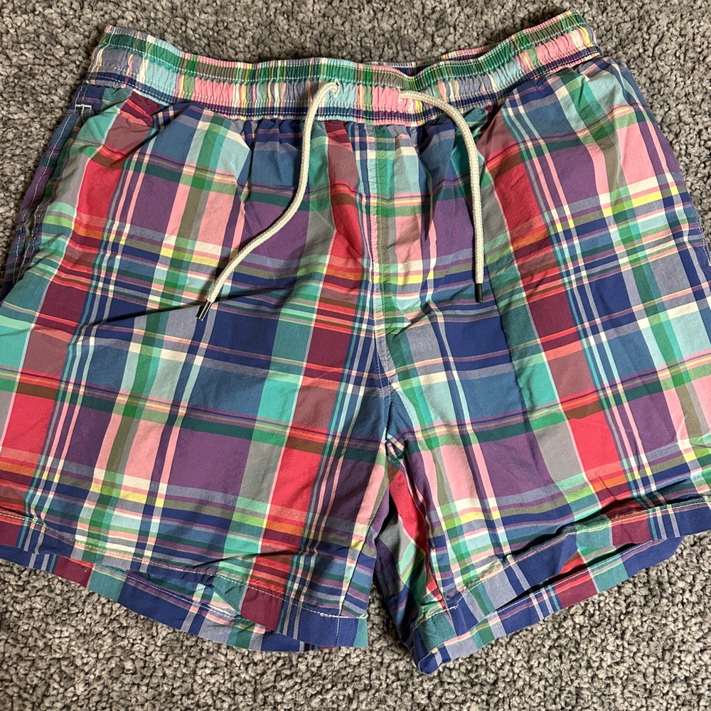 Polo Ralph Lauren Men's Swim Trunks Large Preppy Classic Multicolor Plaid